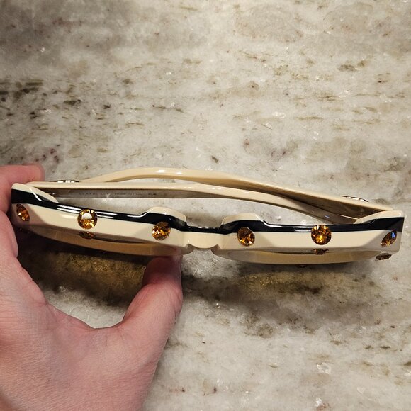 RARE GUCCI HOLLYWOOD FOREVER OVERSIZED SQUARE IVORY MASK EMBELLISHED SUNGLASSES - Picture 4 of 11